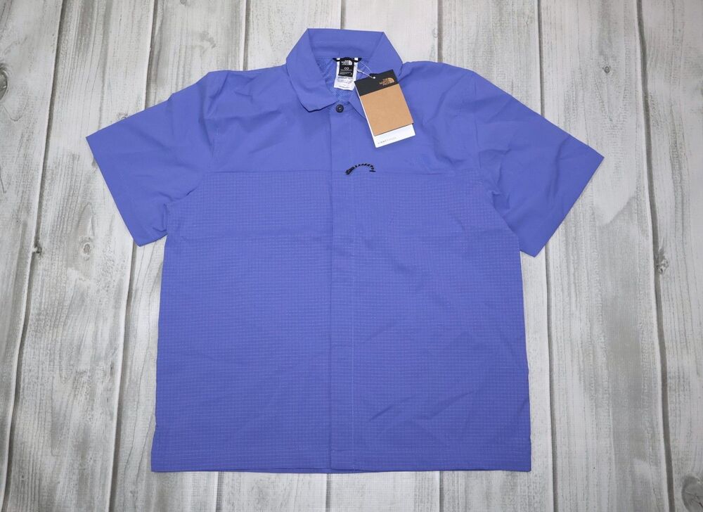 NEW The North Face Women's Lightrange Short Sleeve Hiking T-Shirt Blue Medium